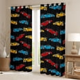 thumbnail image 2 of Manfei Colorful Race Car Kitchen Curtains,Classic Kid Art Black Out Curtains Pack of 2 (42x63 Each),Black, 2 of 7
