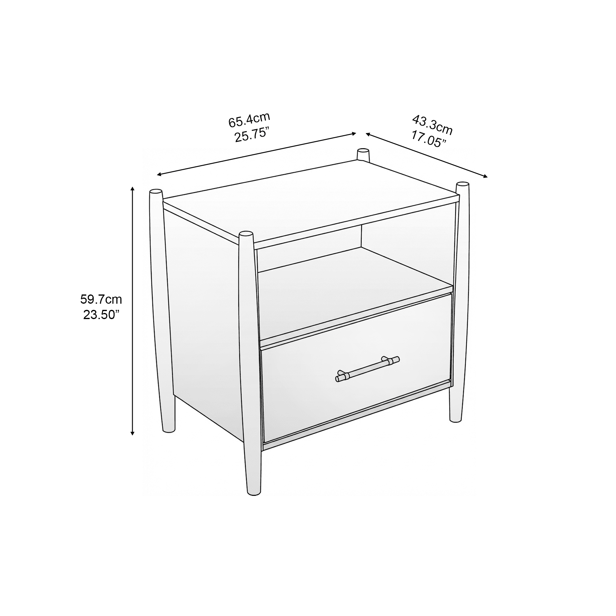 Josiah Solid Wodd 1 Drawer Nightstand Brown - for Adults and Teens
