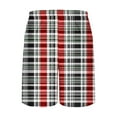 thumbnail image 3 of Mens Fashion Checkered Printing Shorts Elastic Waist Drawstring Shorts Summer Vacation Beach Shorts, 3 of 4