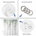 thumbnail image 5 of Eucalyptus Leaves Shower Curtain, Waterproof Shower Curtains for Bathroom, Sage Green Botanical Spring Summer Washable Fabric Cloth Bathroom Curtain Set Bathtub Decor with Hook 72''x72'', 5 of 9