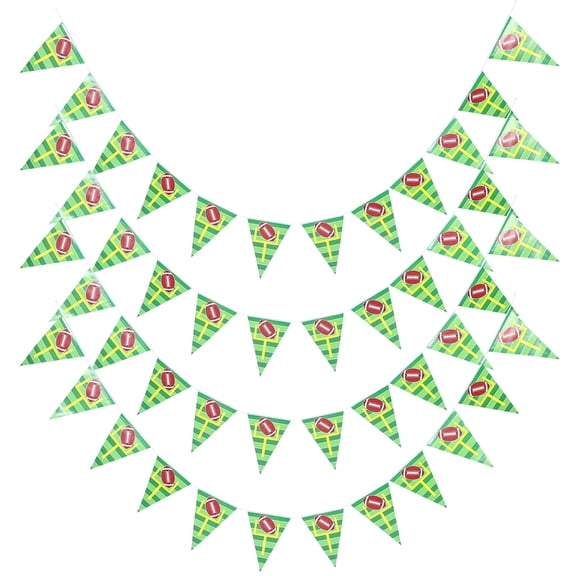 OUNONA 4 Sets Football Garland Banners for Party Decorations, Paper Football Pennant Flags, American Football Birthday Supplies