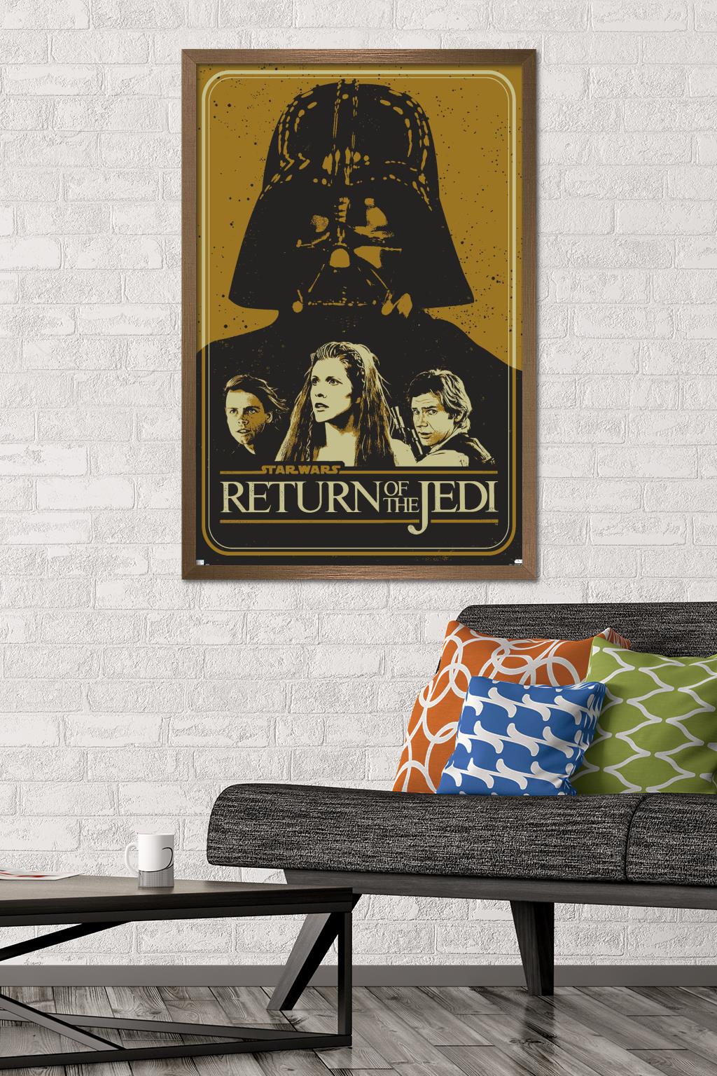 Star Wars: Return of the Jedi - Gold Illustration Wall Poster, 22.375" x 34" Framed