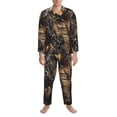 thumbnail image 3 of Salouo Bald Eagle Soldier Print Button-Front Long Sleeve Pajama Set for Men, Soft 2Pjs Men's Long Sleeve Sleepwear-X-Large, 3 of 7