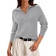 thumbnail image 1 of Suéter PRETTYGARDEN 2025 Mujer Cuello Cuarto Cremallera Gris M, 1 of 8