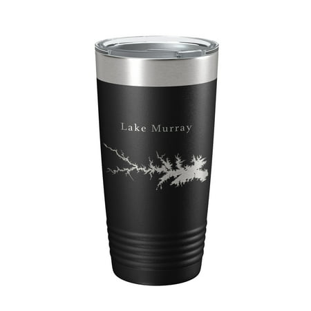 

Lake Murray Map Tumbler Travel Mug Insulated Laser Engraved Coffee Cup South Carolina 20 oz Black