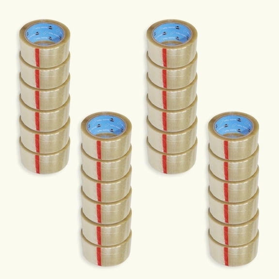 PSBM Recycled PET Carton Sealing Economy Tape, 3" x 110 Yards, 24 Rolls, Clear, 1.2 Mil, Adhesive Tape