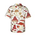 thumbnail image 3 of Kll Men'S Hawaiian Shirt Short Sleeve Button Down Beach Shirts-Cartoon Mushrooms, 3 of 8