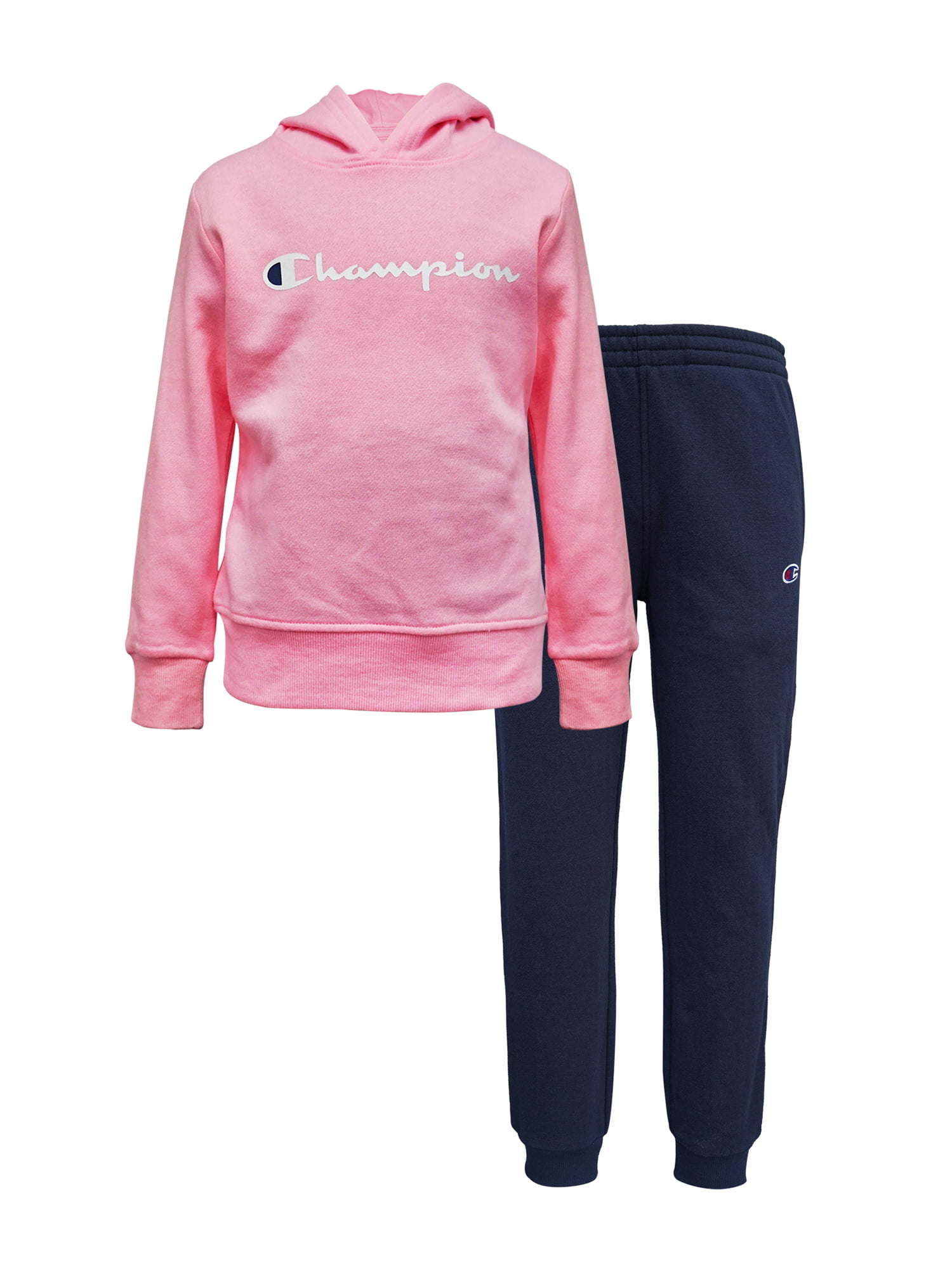Champion Girls 2T-6X Fleece Hoodie and Jogger Sweatpant, 2-Piece Active ...