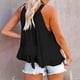 thumbnail image 5 of Blusa de Verano para Mujer, con Cuello Halter, Sin Mangas, Fruncida e Irregular, con Volantes Negro XL, 5 of 6