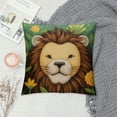 thumbnail image 2 of COMIO Cartoon Jungle Animal Throw Pillow Cover Lion Safari Decorative Pillow Cover Animals Cushion Case for Nursery Classroom School Bed Sofa Couch, 2 of 5
