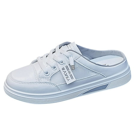 

SZXZYGS Shoes for Women Dressy Casual Open Toe One Legged Small White Shoes for Women with Thick Soles and Mesh Surface for Breathability Casual Comfort and Half Support Easter Summer 2024