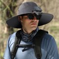 thumbnail image 3 of Xinwanna Fisherman Hat with Solar Fan Wide Brim Sun Hat Windproof Design Fishing Camping Hiking Men Sun Protection Fan Hat (Black), 3 of 13