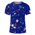 thumbnail image 4 of cllios 4th of July Shirts for Men Big and Tall Patriotic Red White and Blue Graphic Tees Slim-fit Crewneck Top Breathable Short Sleeve T Shirt, 4 of 5