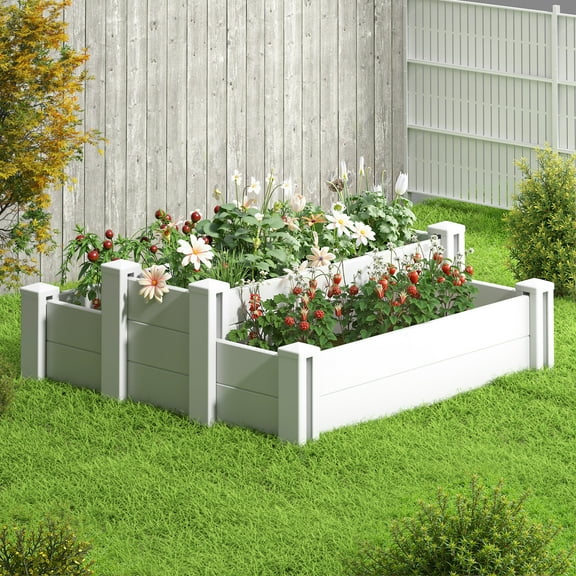 MAYEERTY Multipurpose White PVC Rectangular Garden Fence For Flowers, Vegetables, Pet & Chicks Nests