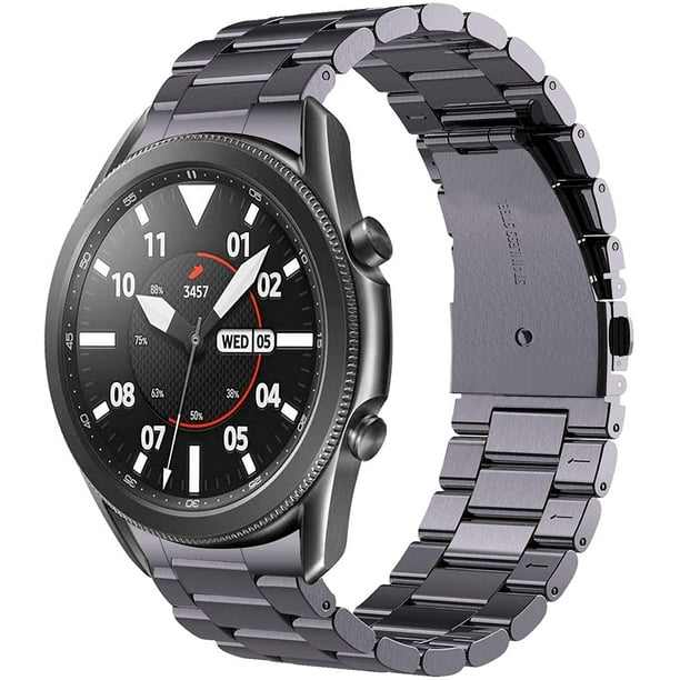 Metal Strap Compatible With Galaxy Watch 3 Bands 45mm Men No Gaps Solid Stainless Steel Wristband Business Replacement For Samsung Galaxy Watch 3 45mm Smartwatch Space Grey Walmart Com
