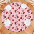 thumbnail image 2 of Pink Cow Strawberry Pattern Round Fitted Tablecloth with Elastic Edge,Dining Table Cover Waterproof,Outdoor Round Tablecloth for Camping,Dining,Indoor and Outdoor, 2 of 7