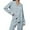 Light Blue, variant on ManxiVoo Women's Satin Pajama Set Classic Collar Long Sleeve Comfortable Loungewear for All Seasons L Size Grey