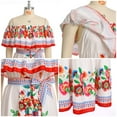 thumbnail image 3 of FYMNSI Robe Mexicaine pour Femmes Imprimé Floral Épaules Dénudées Boho Longue Maxi Robe Été Robe de Soleil, 3 of 4