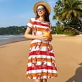 thumbnail image 4 of Disketp Red Lobster para Vestido de Manga Corta para Mujeres, Vestidos de Verano para Mujeres, Casual y Holgado para la Playa, 4 of 6