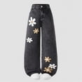 thumbnail image 2 of TOWED22 Girls Wide Leg Jeans with Pockets Comfort Stretch Waist Casual Denim Trousers for Kids Black,11-13 Y, 2 of 6