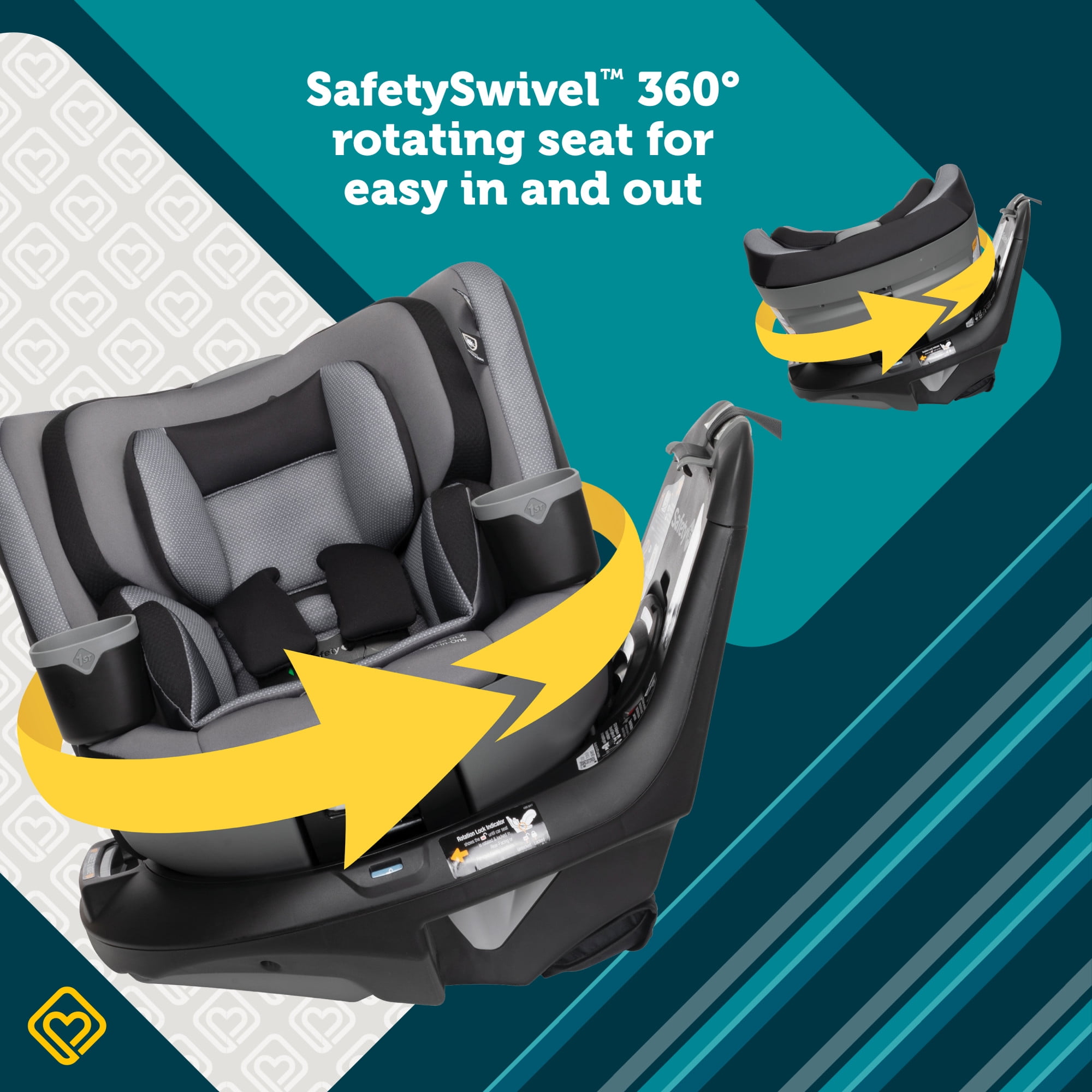 Safety 1st Turn and Go 360 DLX Rotating All-in-One Infant & Toddler Convertible Car Seat, High Street, Unisex