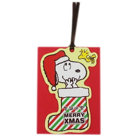 santa snoopy merry xmas stocking ornament with included mailing
