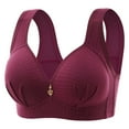 thumbnail image 2 of YUGYXL Women's Lightly Lined Wire-free Bra Breathable Underwear Sports Bras Full Coverage Seamless Lift Yoga Bra With Removable Pads Prime Lightning Deals Today Wine,42, 2 of 9