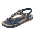 thumbnail image 2 of BRGZLK Women's Summer New Floral Comfort Elastic Casual Seaside Beach Flat Sandals, 2 of 3