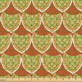 thumbnail image 2 of Ambesonne Japanese Fabric by the Yard Upholstery, Asian Circular Shapes Art, 2 Yards, Burnt Orange and Khaki, 2 of 5