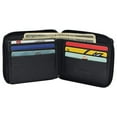 thumbnail image 4 of RFID Blocking Mens Zip Around Wallet Cowhide Leather Zipper Bifold, 4 of 38