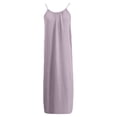 thumbnail image 7 of BOOMNY Women's Backless Cami Dress Spaghetti Strap Cami Lounge House Dresses Flowy Beach Summer Maxi Sundress, 7 of 7