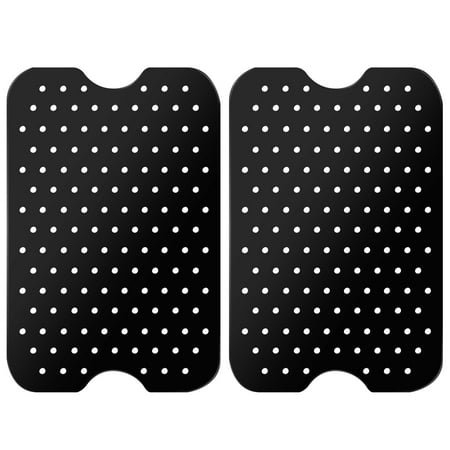 

DANDELIONSKY 2/4pcs Reusable Silicone Air Fryer Liners for Double Basket Air Fryer Square Washable Non Stick Air Fryer M