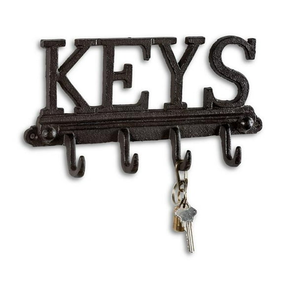 10.5 in. Keys Wall Hook, Dark Brown
