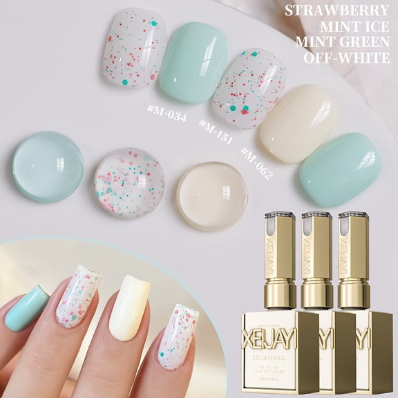 XEIJAYI 15ml 3Colors SetNail Gel Polish  - Bright Nail Art With Alcohol-Free/LED Soak-Off Gel For Salon & DIY, Japanese-Korean Style Nail Designs, Nail Care, DIY Nail Design,