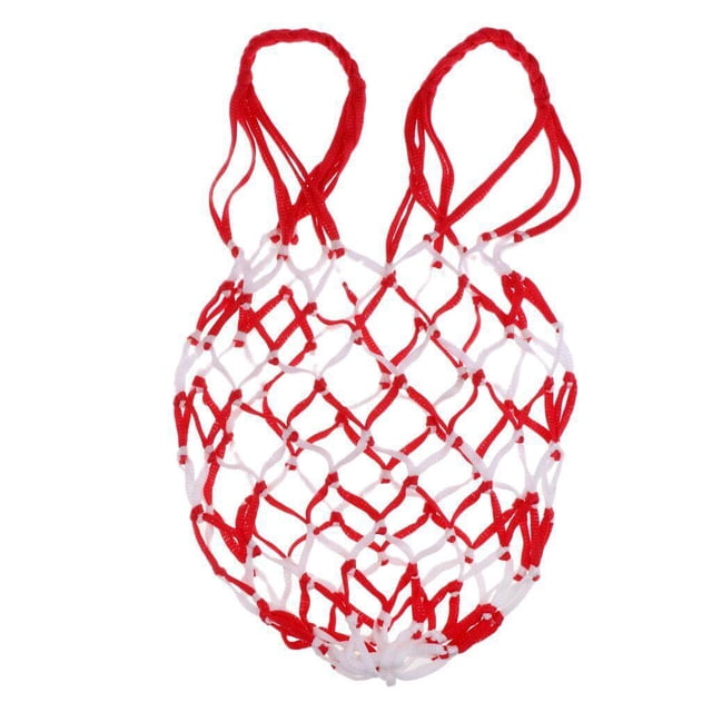 ziyahi Mesh Ball Bag Basketball Ball Carry Mesh Multifunctional Football Storage Net Bag Holder White Red