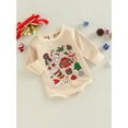 thumbnail image 3 of Toddler Baby Girls Lovely Christmas Sweatshirt Romper Cartoon Santa Printed Long Sleeve Bodysuit Jumpsuit 0-24M, 3 of 7