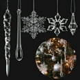 thumbnail image 5 of Luxtrada 26/40/57Packs Clear Acrylic Christmas Snowflake Icicles Hanging Icicle Drop with Crystal Line Ornaments Set for New Year Party Christmas Tree Decorations, 5 of 7