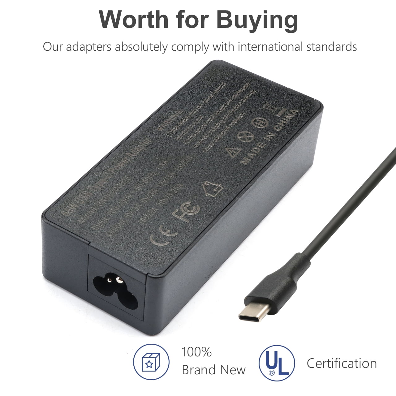 Original 65W USB-C Lenovo ADLX65YDC3D Chargeur AC Adaptateur