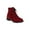 Red, variant on Fesfesfes Womens Boots Ankle And Winter Flowers Color Matching Thick High-heeled Platform Sleeve High 5.5(36)