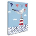 thumbnail image 2 of Trademark Fine Art 'Coastal Bird I Flags on Blue' Canvas Art by Farida Zaman, 2 of 3