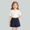thumbnail image 4 of BOOMNY Girl's Baggy Shorts Wide Leg Shorts for Kids Trendy Elastic Waist Solid Cozy Summer Shorts With Pocket, 4 of 7