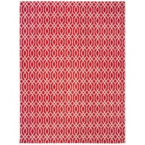 SAFAVIEH Cedar Brook Dubhan Geometric Cotton Area Rug, Coral/Ivory, 9' x 12'