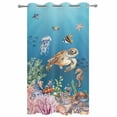 thumbnail image 2 of Outdoor Curtains for Patio Waterproof, Turtle Coastal Windproof Pravicy Outside Porch Blackout Curtain, Nautical Ocean Summer Beach Coral Octopus Sun Blocking Grommets Curtains for Cabana 54"x108", 2 of 9
