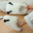 thumbnail image 3 of Cute Fuzzy Slippers for Women Indoor Outdoor Memory Foam House Shoes Furry Soft Warm Cozy Bedroom Foot Slip on, 3 of 7