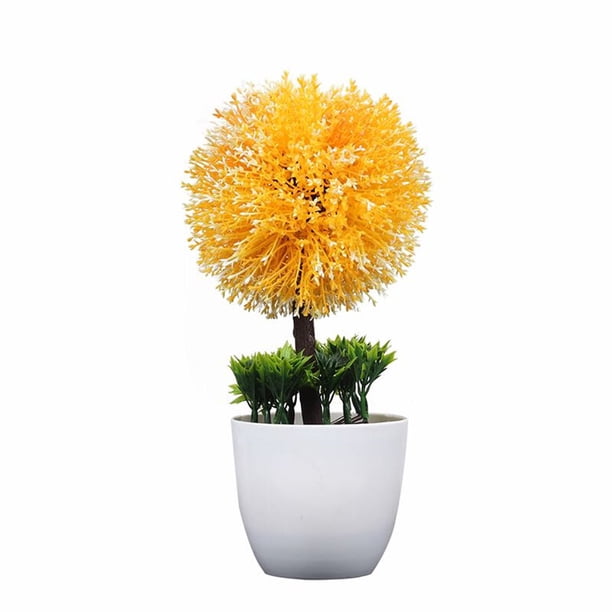 Planta artificial en maceta, simulación de bolas, vegetación, decoración, oficina en casa, centro de mesa, planta falsa, amarillo Methold HA7629-06B