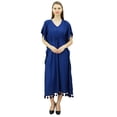 thumbnail image 4 of Bimba Kimono Long Maxi pour Femmes Kaftan en Rayonne Robe de Nuit à Cordon de Serrage à Franges Caftan Couverture, 4 of 9