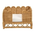 thumbnail image 2 of Natural Rattan Pet Bed with Scalloped Edge, Removable Soft Foam Cushion, Openwork Stable Base, Breathable Handwoven Raised Pet Sofa Bed for Small Dogs and Cats Indoor Use, 2 of 6