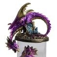 thumbnail image 3 of Purple Dragon Guarding Hatchling Celtic Knot Canister Backflow Incense Burner, 3 of 9