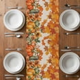 thumbnail image 6 of Thanksgiving Table Runner - 36 Inch Long, Kitchen Dining Table Runner Dresser Scarves, Fallen Maple Leaves Orange Green Pumpkin Farmhouse Decor for Coffee Tables Wedding Party Banquet, 6 of 8