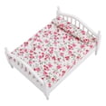 thumbnail image 4 of Flower Pattern Mini Double Bed - 1/12 Scale Dollhouse Furniture, 4 of 10